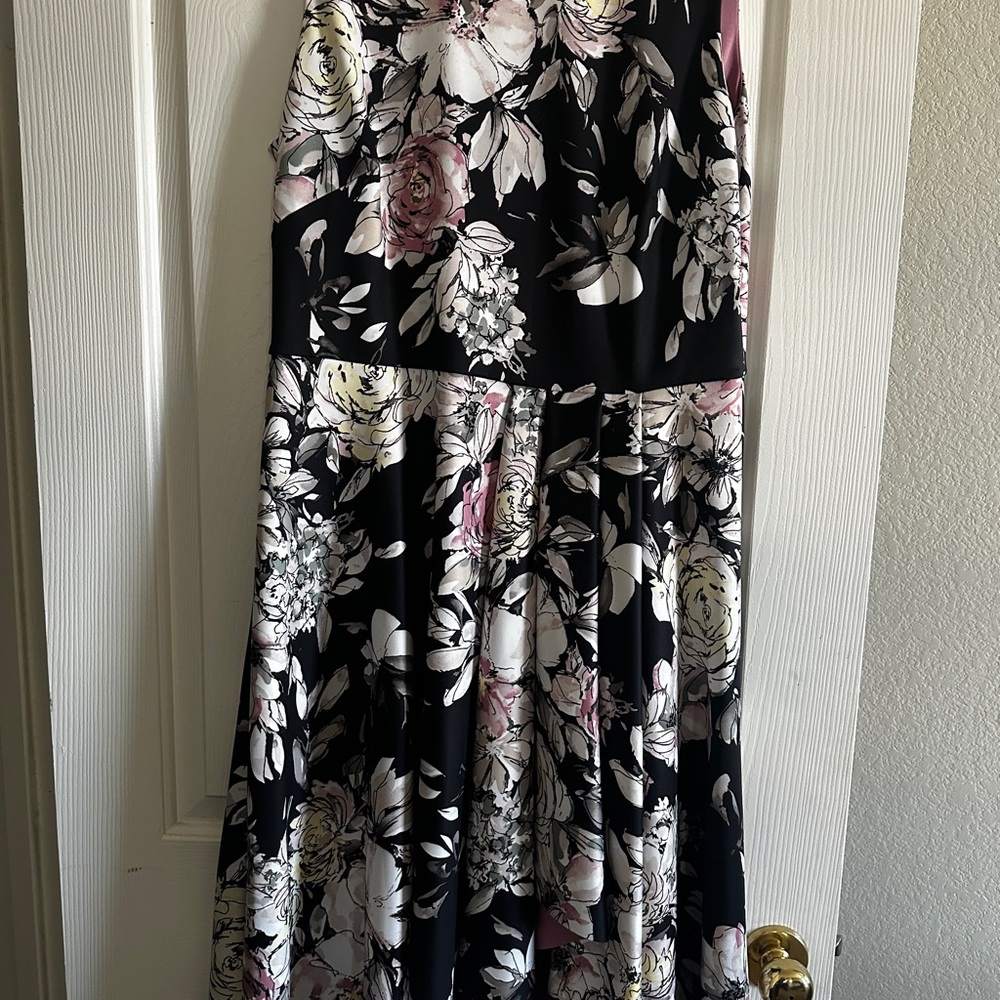 White House Black Market Black and Pink Dress